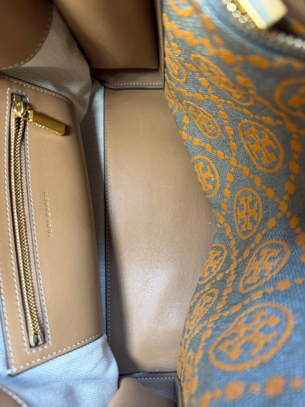 Tory Burch Lee Radziwill Large Ltd Ed Pebble Leather Monogram Jacquard Double